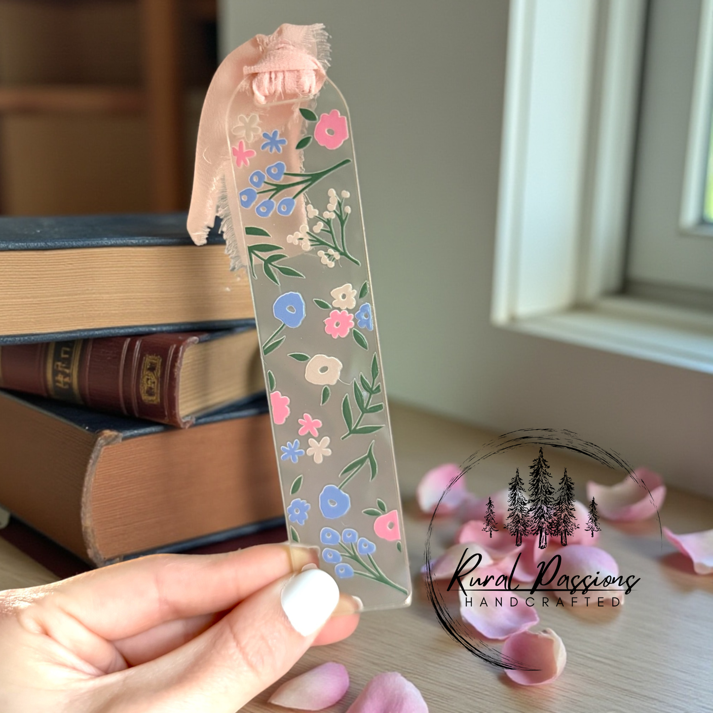 Floral Acrylic Bookmark