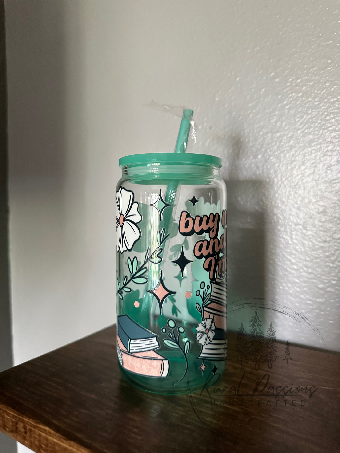 Buy Me Books 16oz Ombré Glass