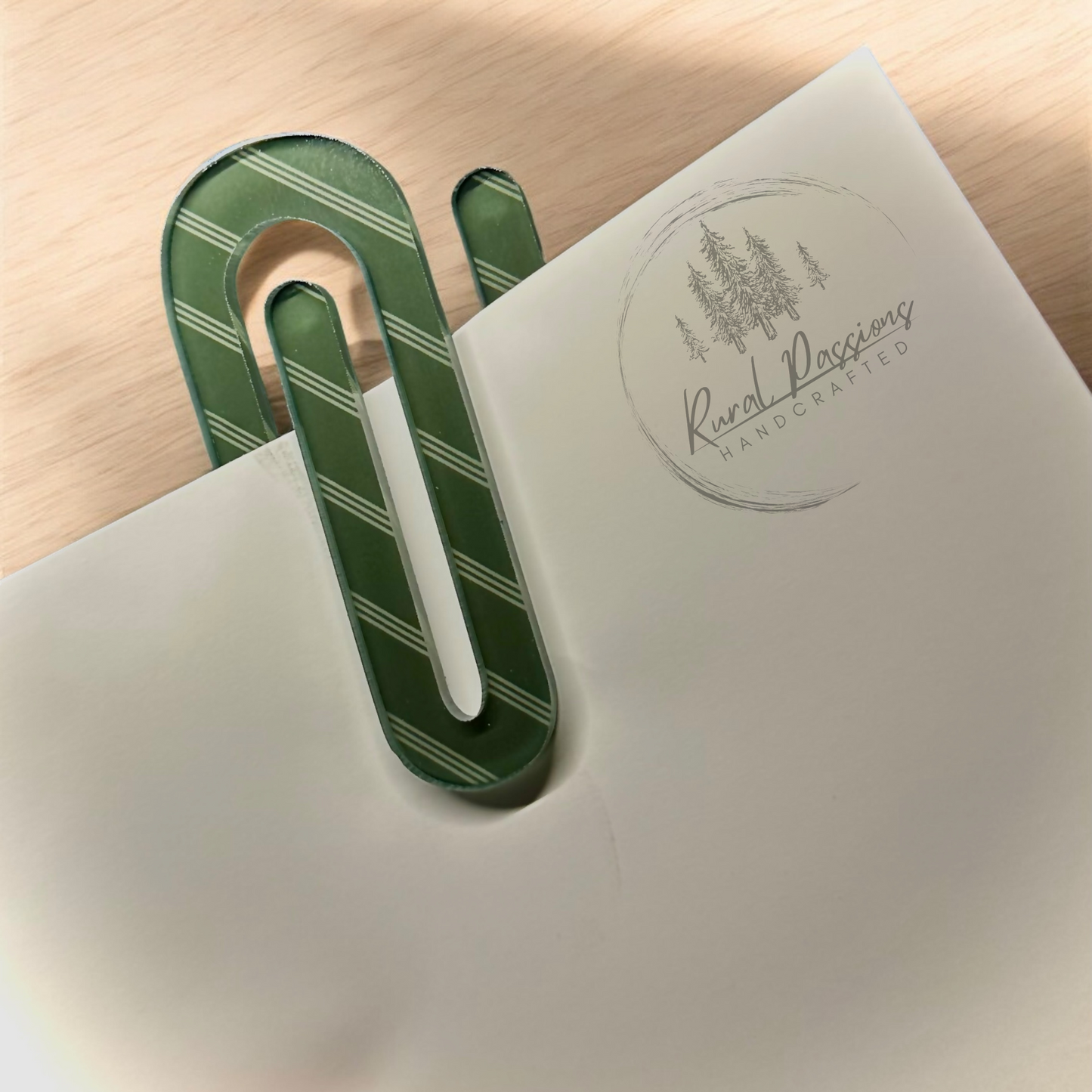 Dark Green Striped Jumbo Paper Clip