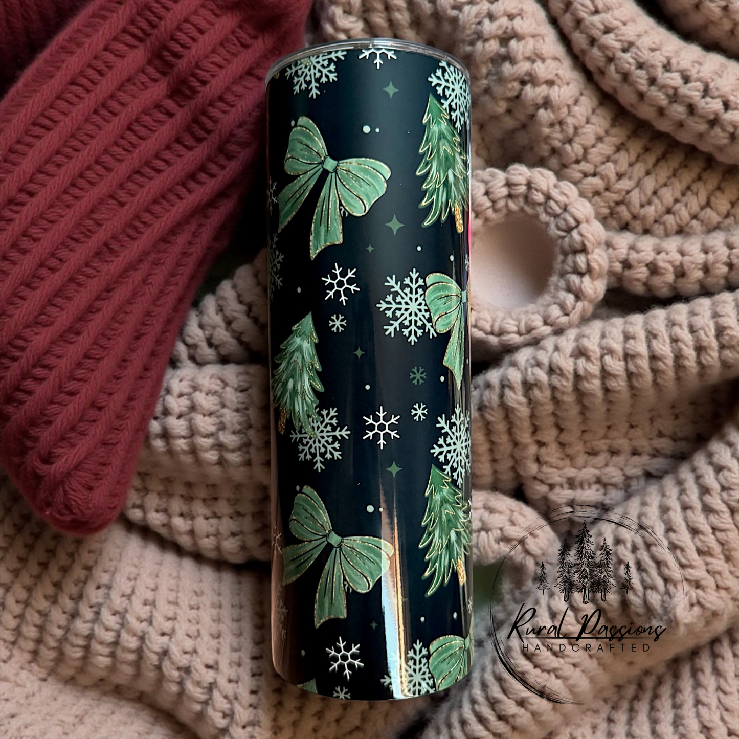 Winter Bows and Trees 20oz Stainless Steel