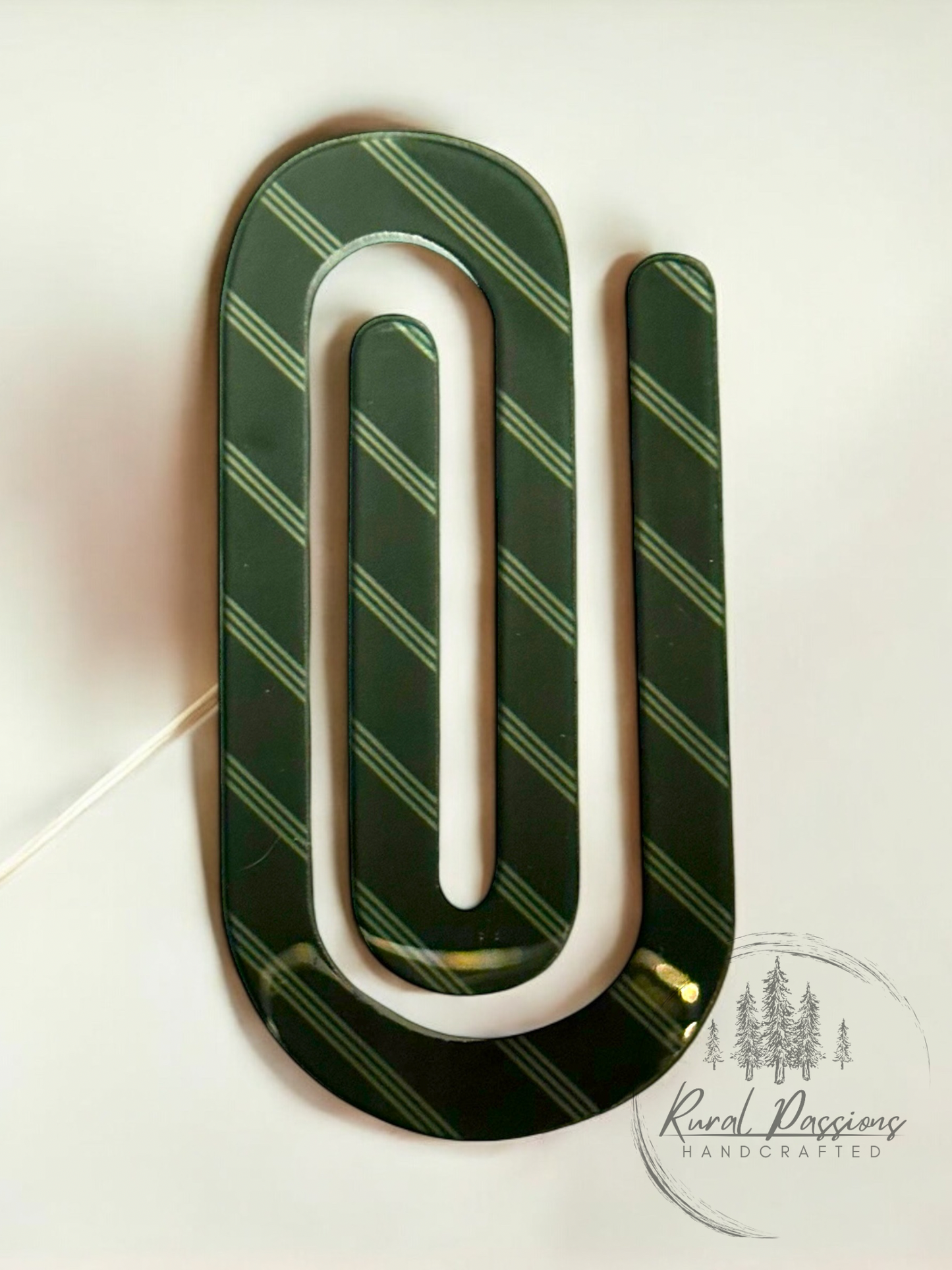 Dark Green Striped Jumbo Paper Clip