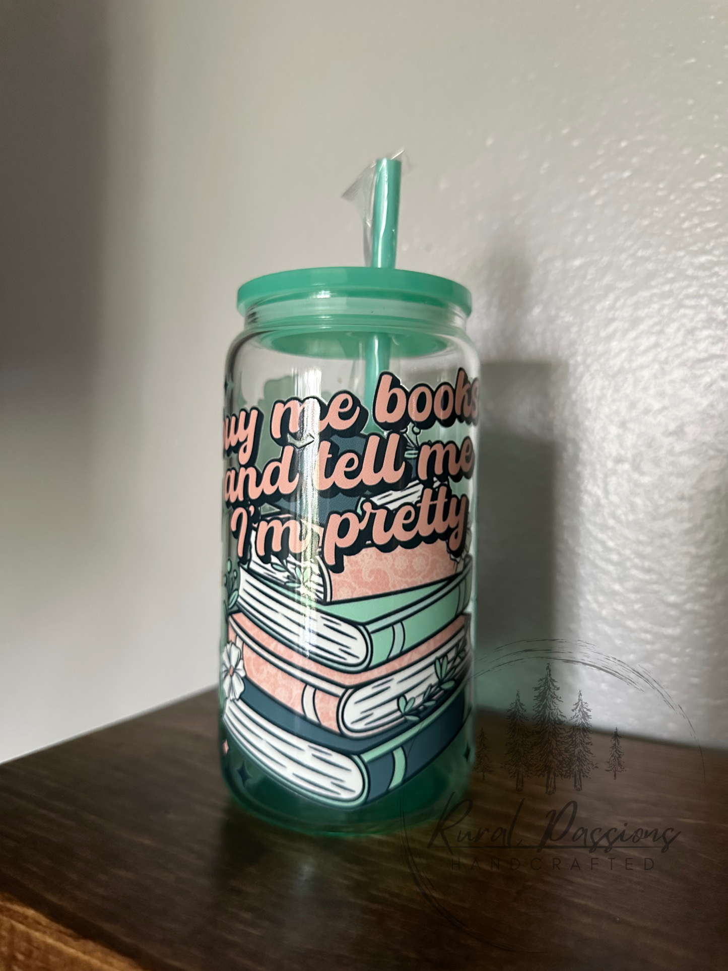 Buy Me Books 16oz Ombré Glass