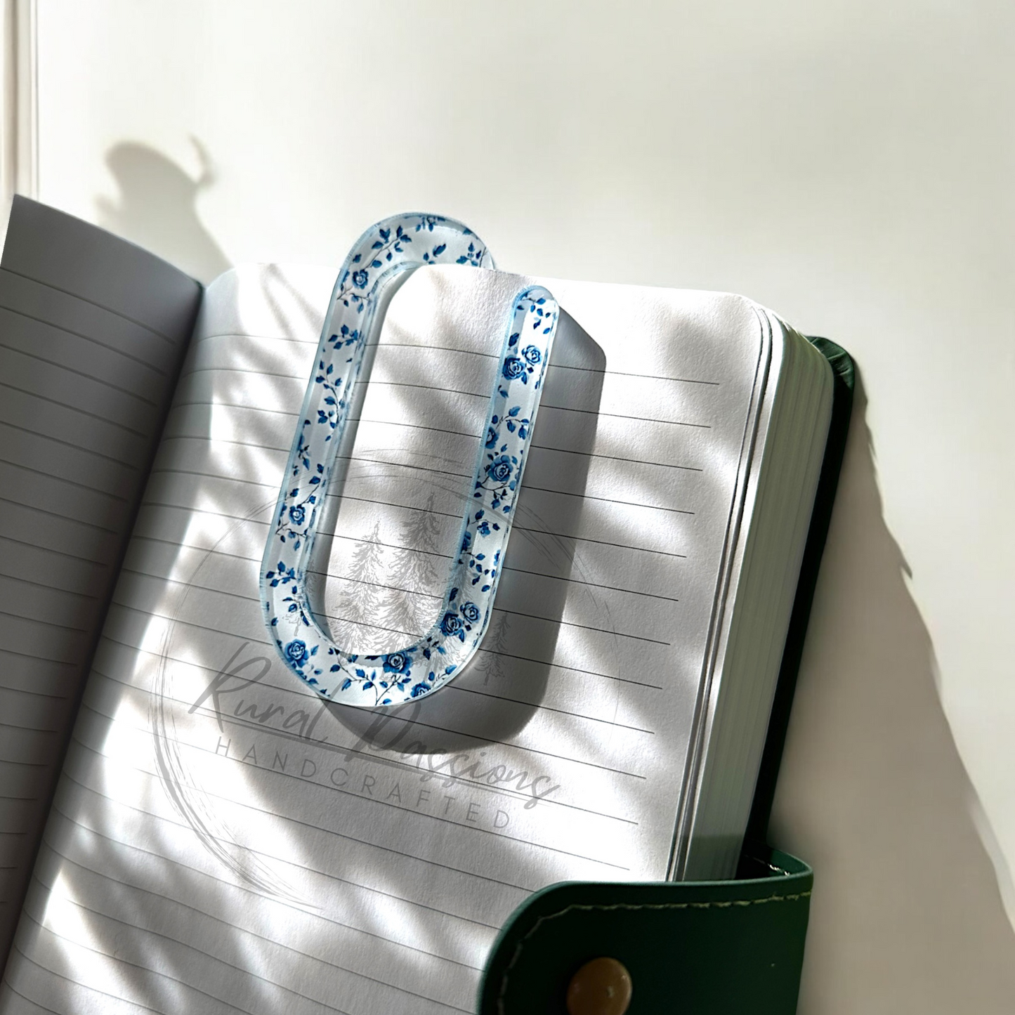 Blue Floral Jumbo Paper Clip