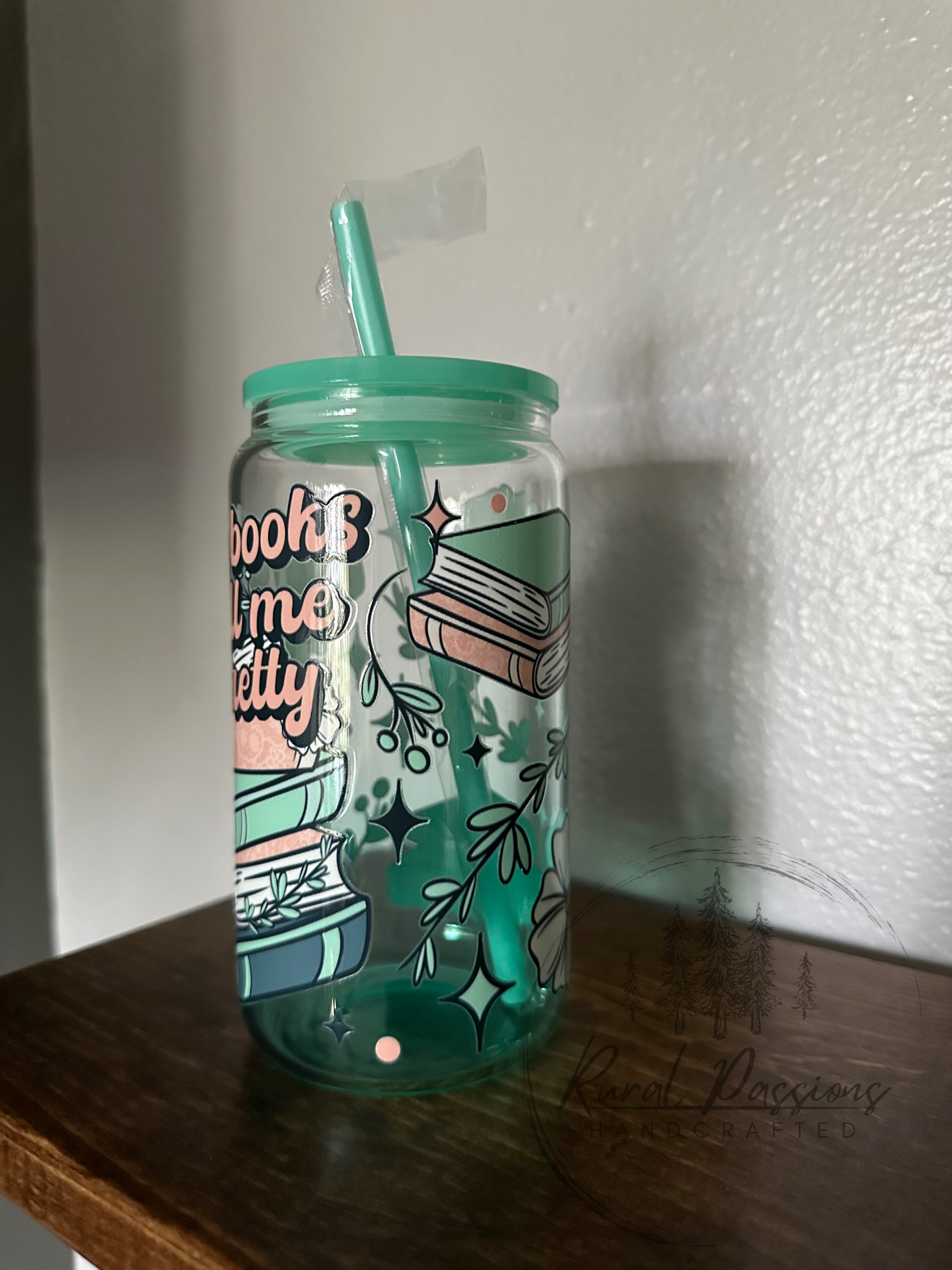 Buy Me Books 16oz Ombré Glass