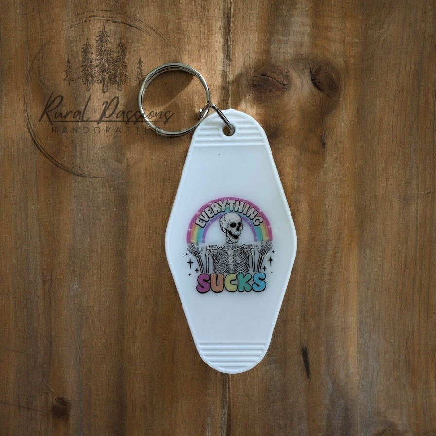 Everything Sucks Skelli Keychain