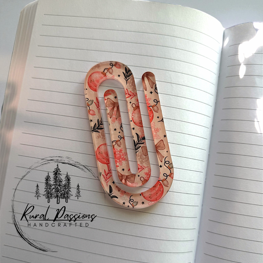 Pink Christmas Jumbo Paper Clip