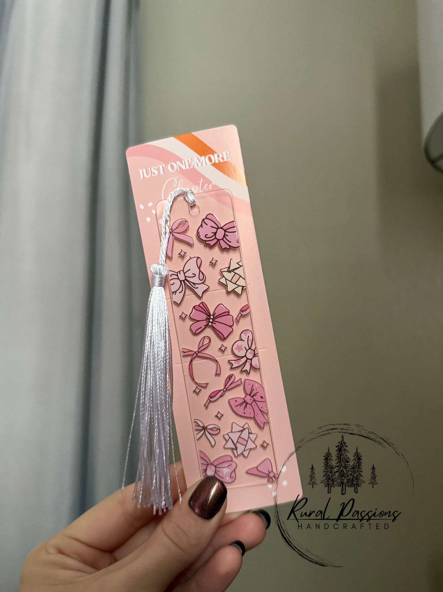 Pink Christmas Bows Acrylic Bookmark