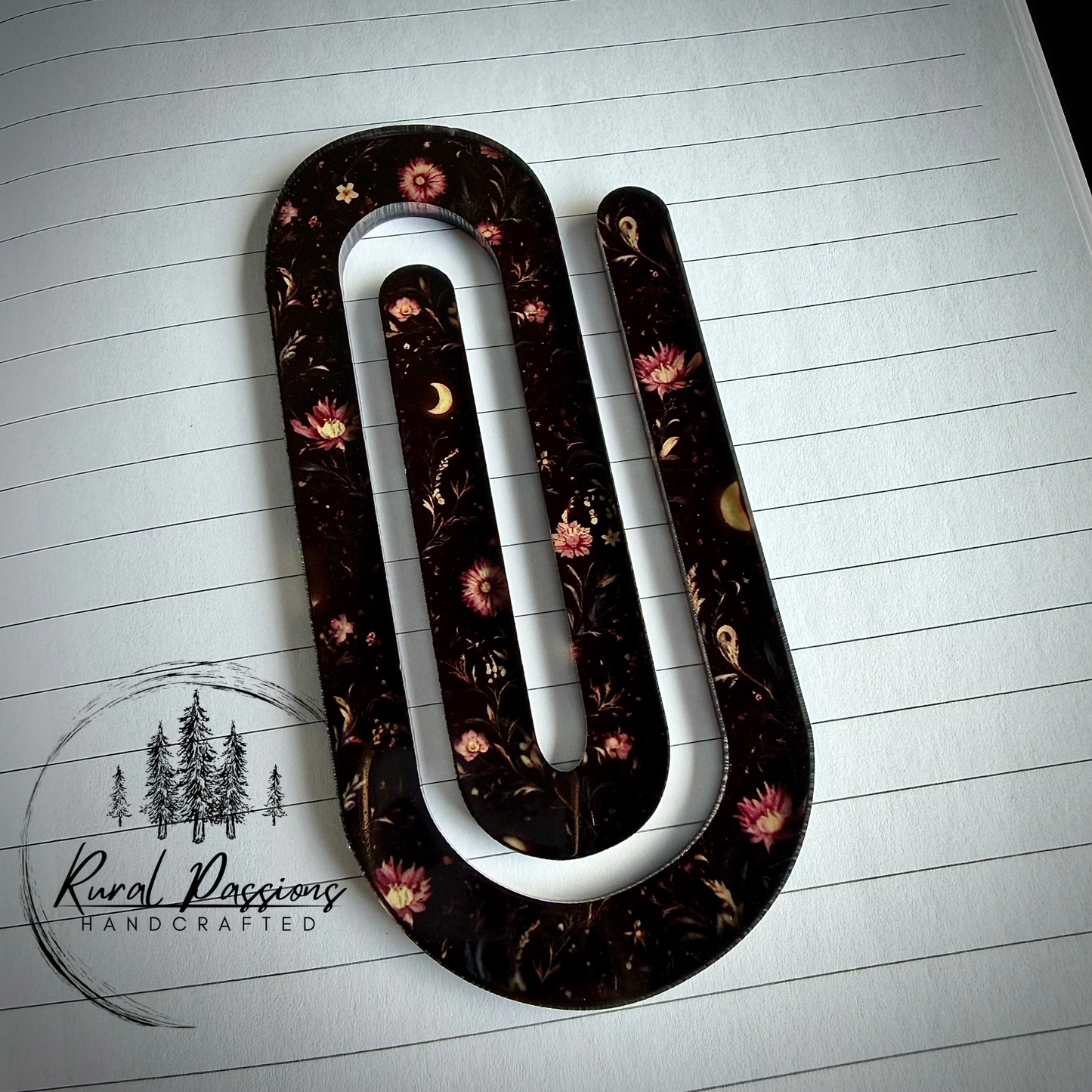 Floral Moons Jumbo Paperclip