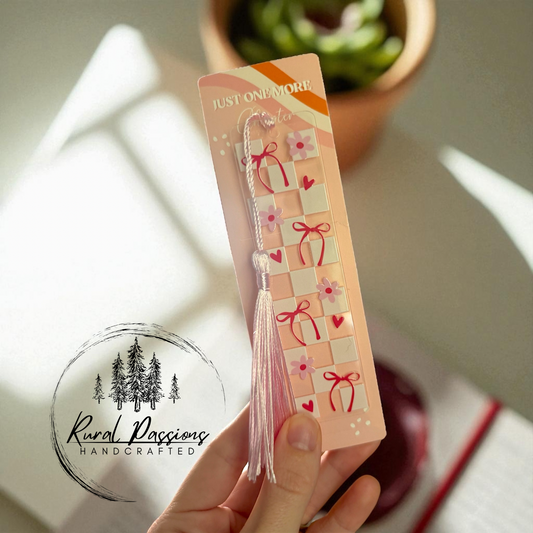 Checkered Bows Acrylic Bookmark
