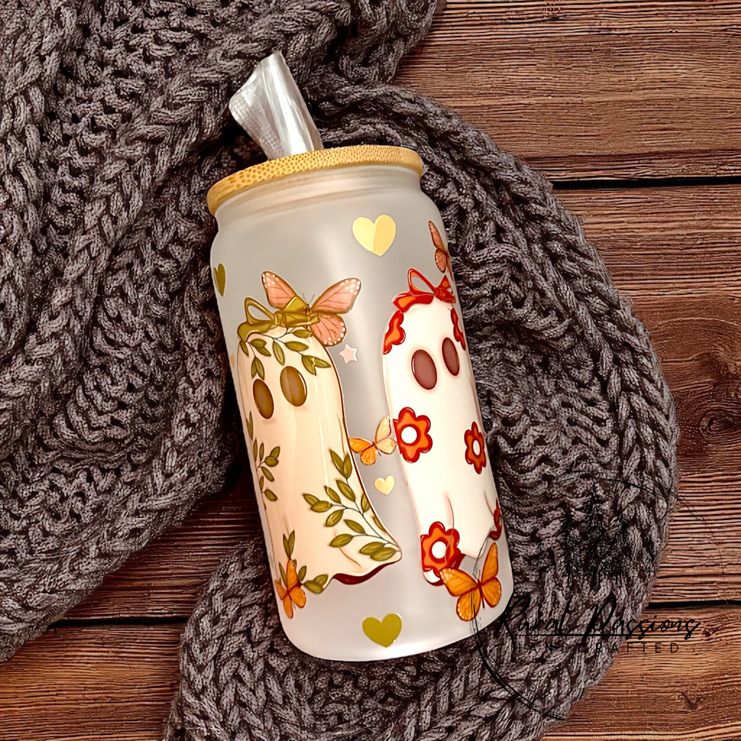 Vintage Ghost 16oz Frosted Glass