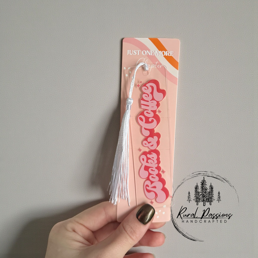 Books and Coffee Acrylic Bookmark