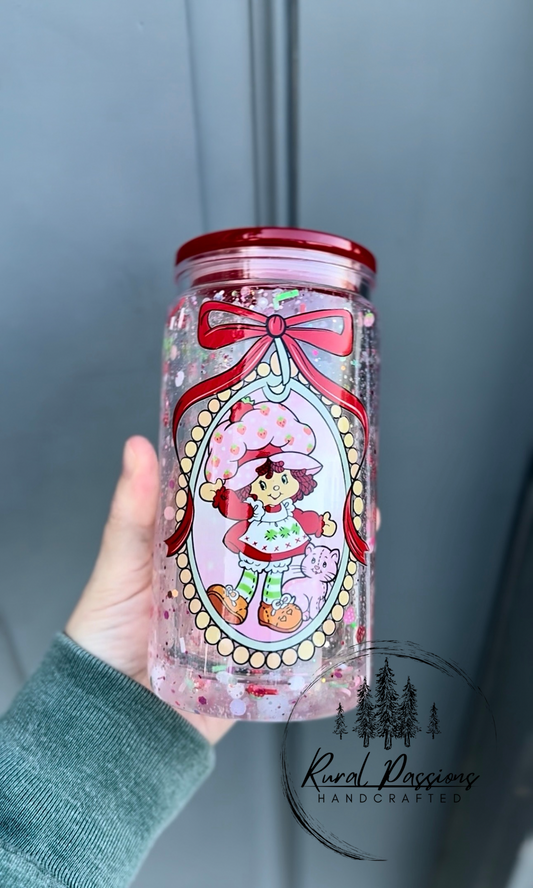 Strawberry Acrylic Snow Globe 12oz