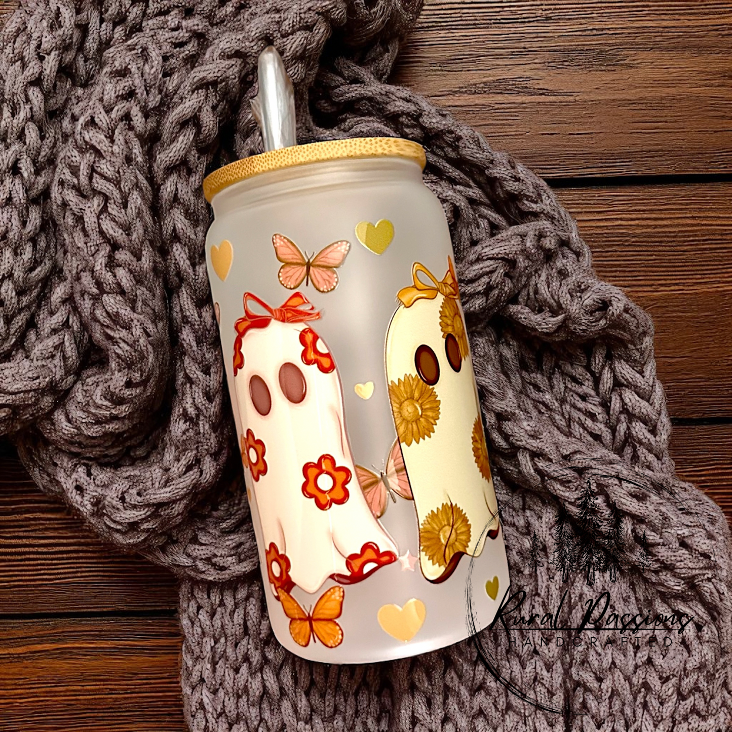 Vintage Ghost 16oz Frosted Glass