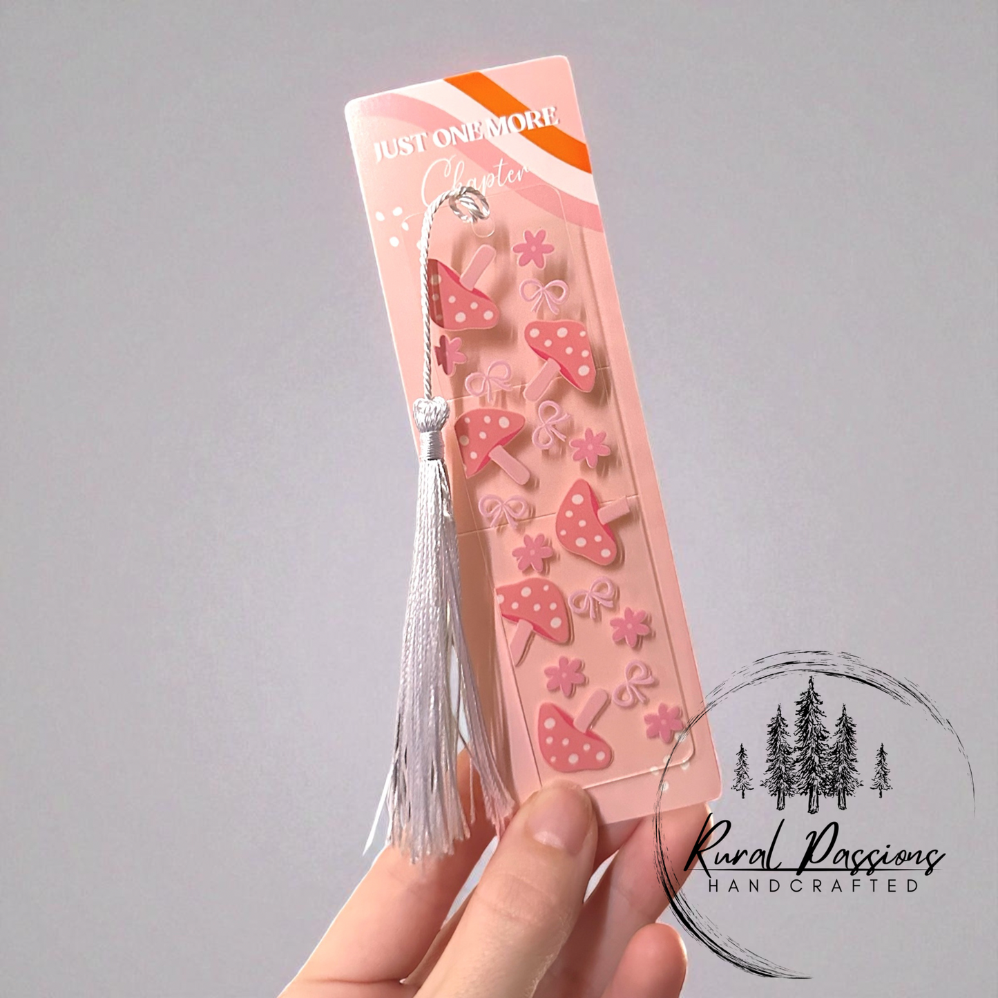 Mushrooms & Bows Acrylic Bookmark
