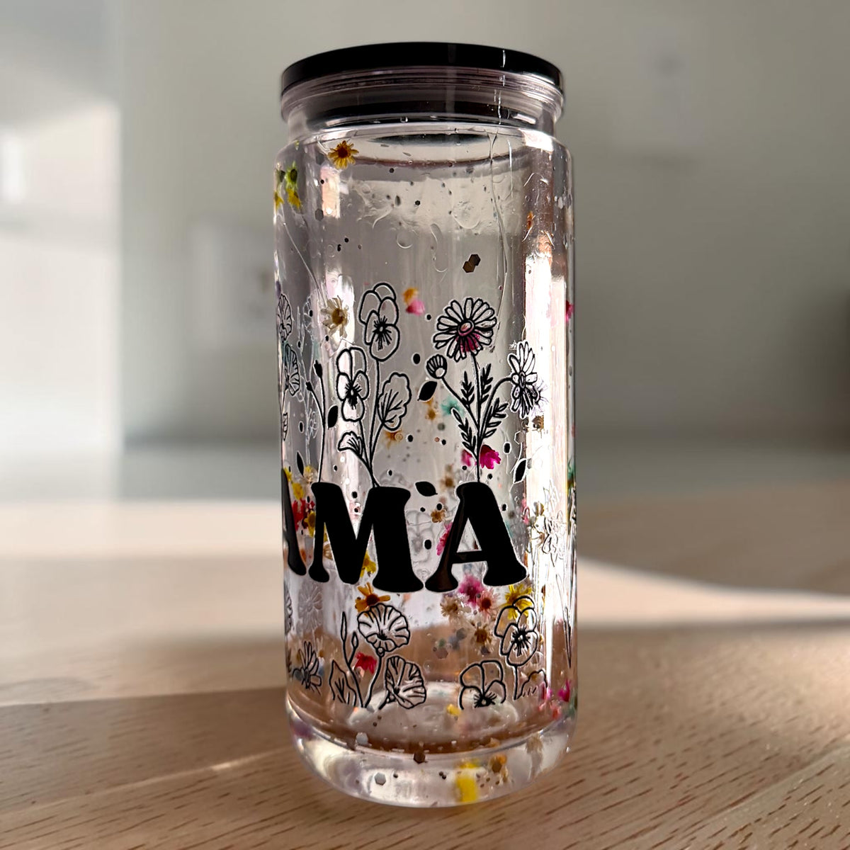 Mama Floral Acrylic Snow Globe