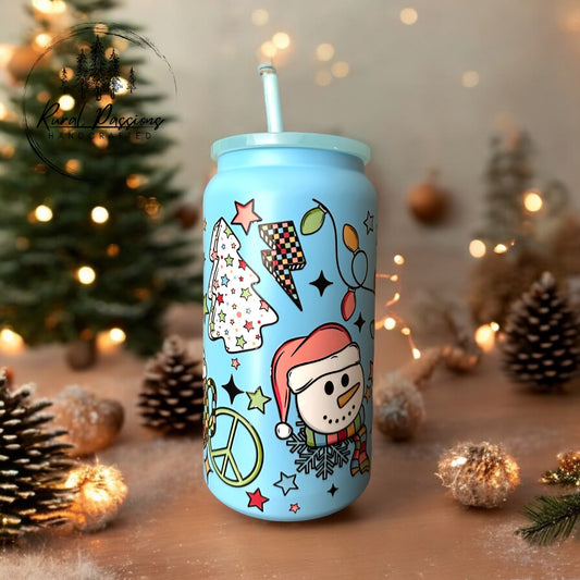 Disco Snowmen 16oz Stainless Steel Can