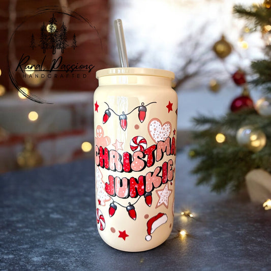 Christmas Junkie 16oz Glass