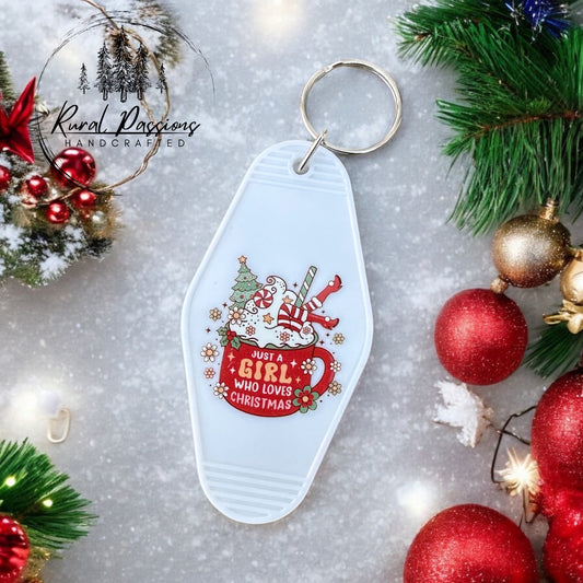 Just A Girl Who Loves Christmas Keychain