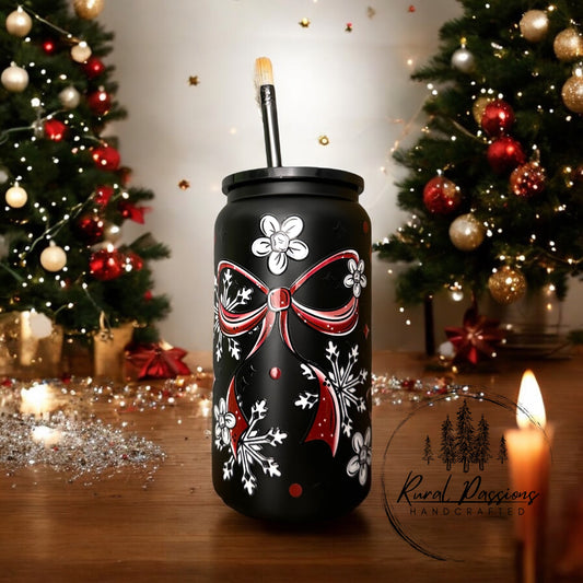 Red Bows and Snow 16oz Stainless Steel